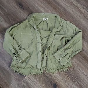 Distressed green jacket
